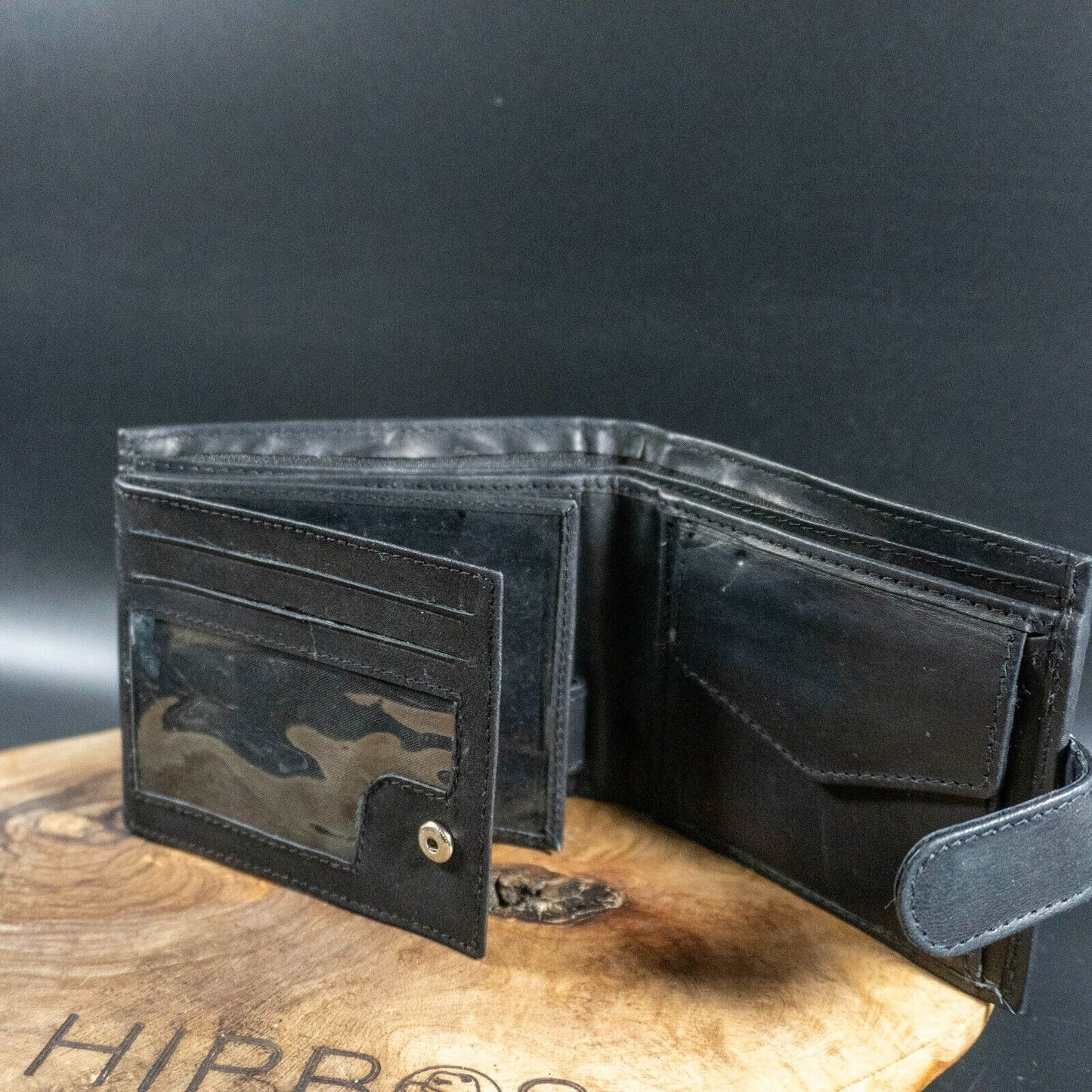 Ashford Ridge Mens Wallet Bifold Leather Wallet with Snap Closure RFID Black