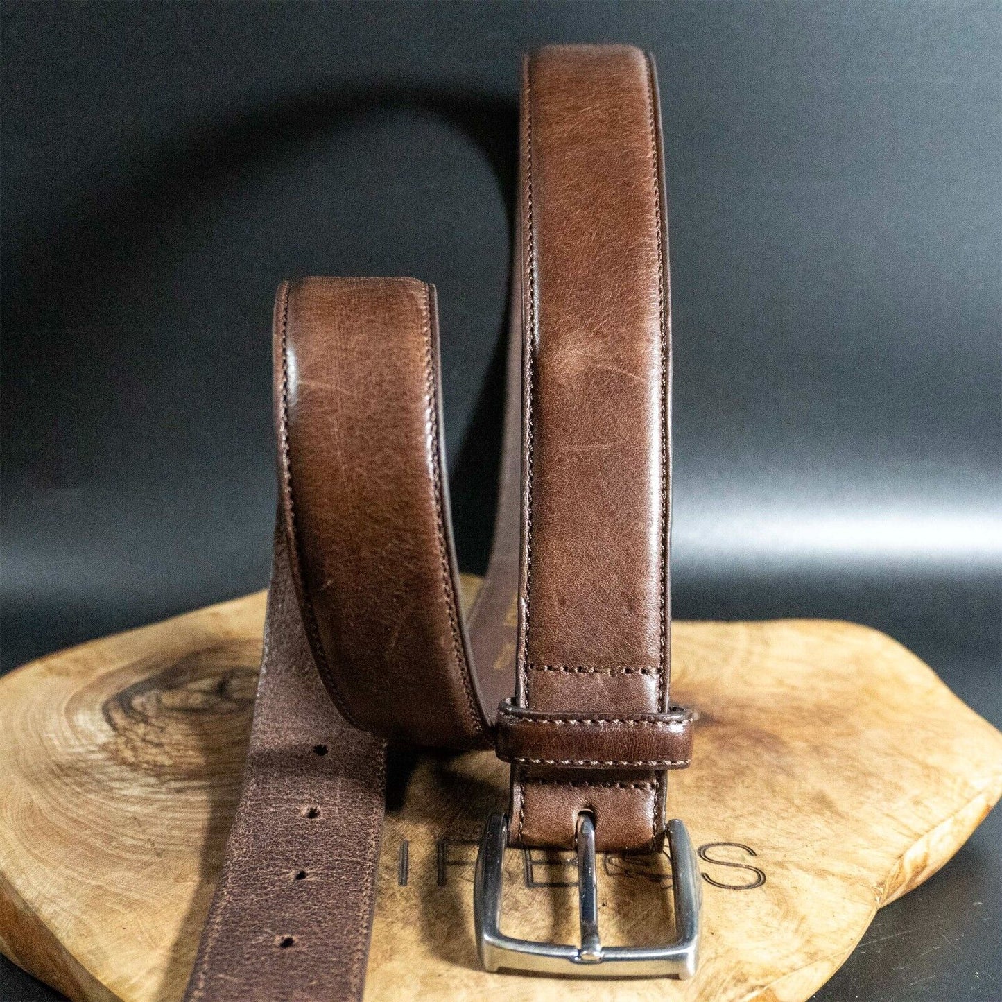 John Lewis Mens Belt Vintage Classic Leather Jeans Belt Brown Size Medium