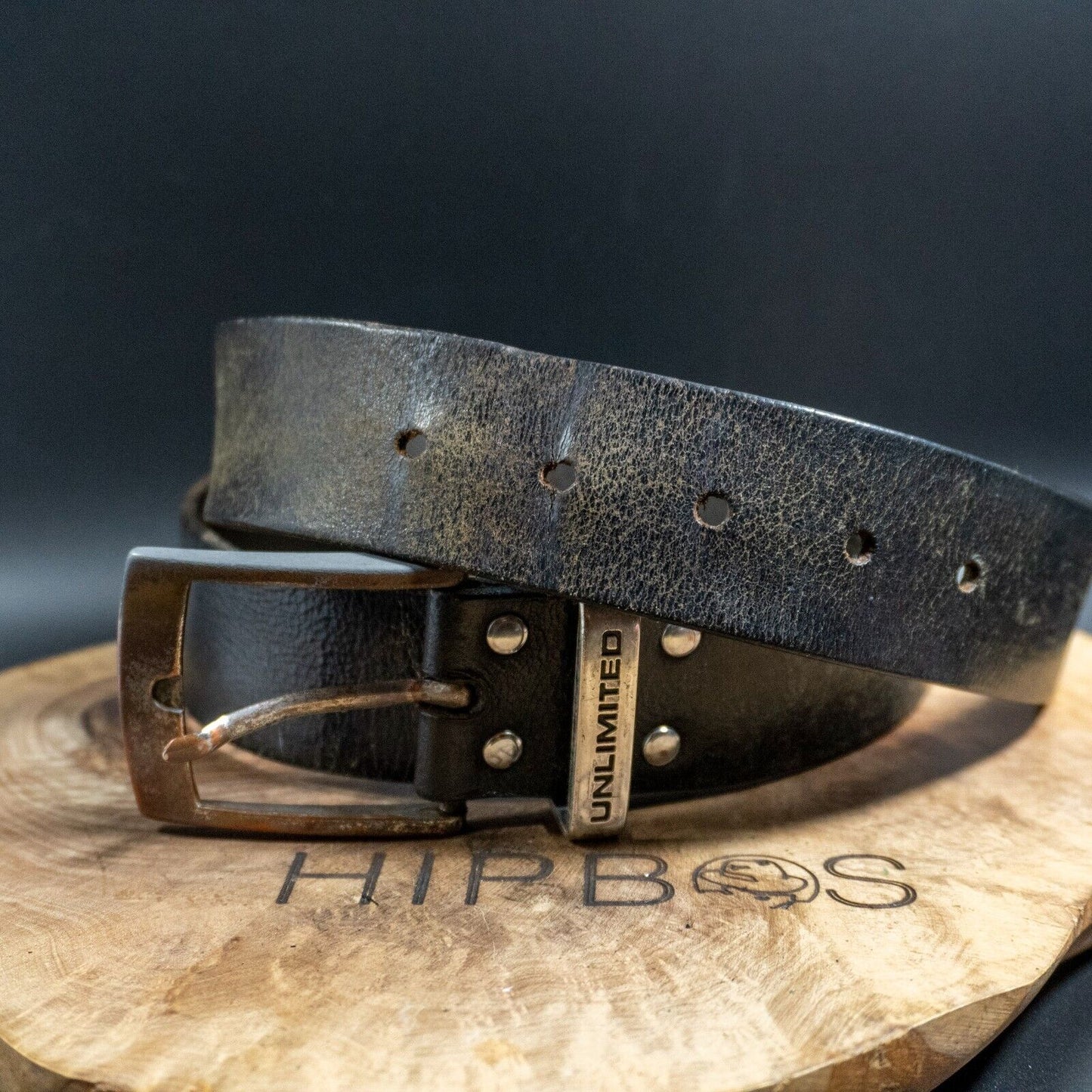 Vintage Mens Belt Handmade Vintage Leather Jeans Belt Black Size 34