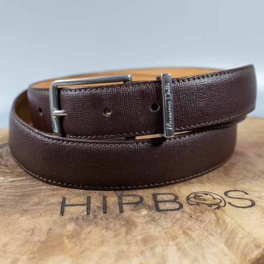 Massimo Dutti Mens Belt Classic Leather Jeans Belt Brown Size 36
