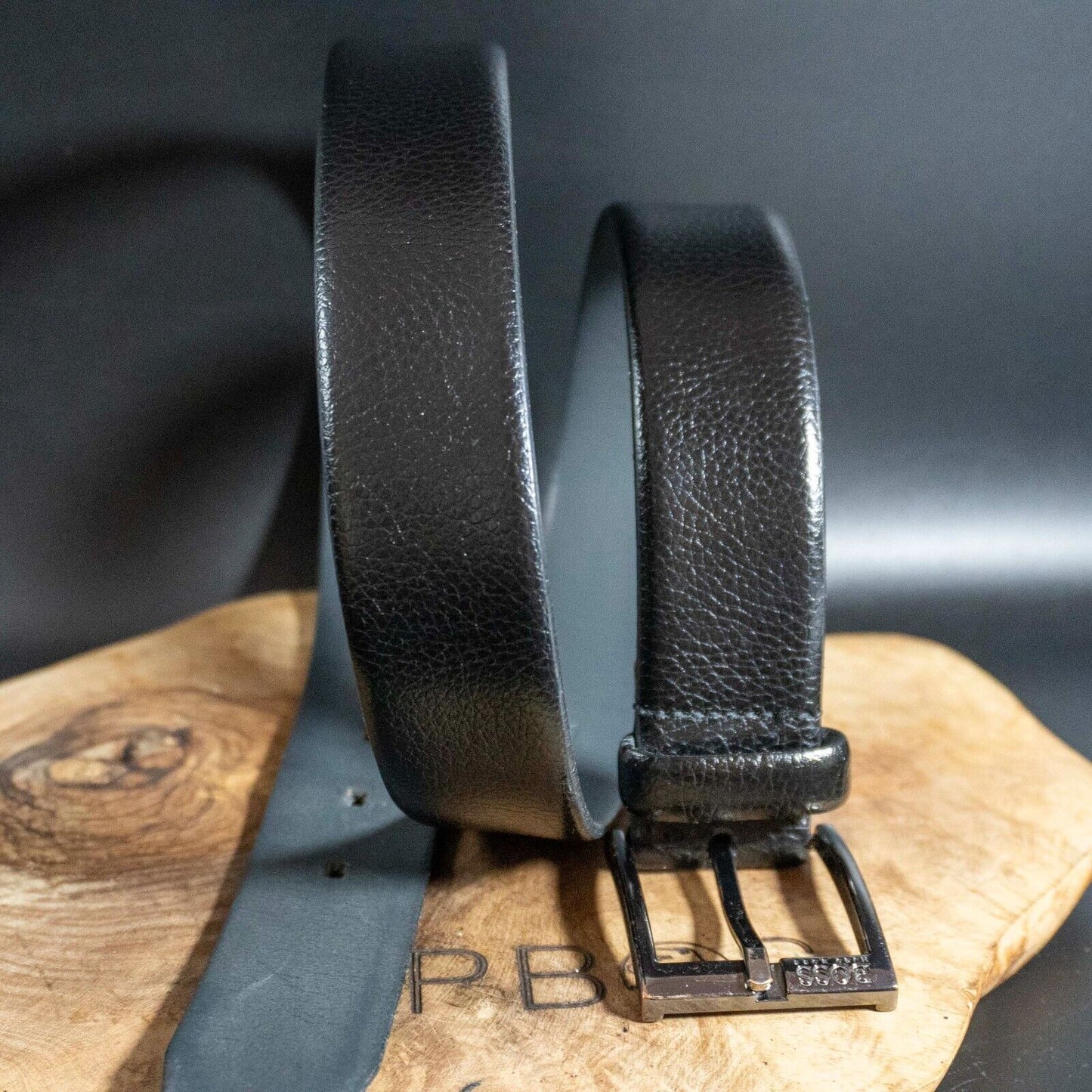 Hugo Boss Mens Belt Elloy Leather Jeans Belt Black Size 32