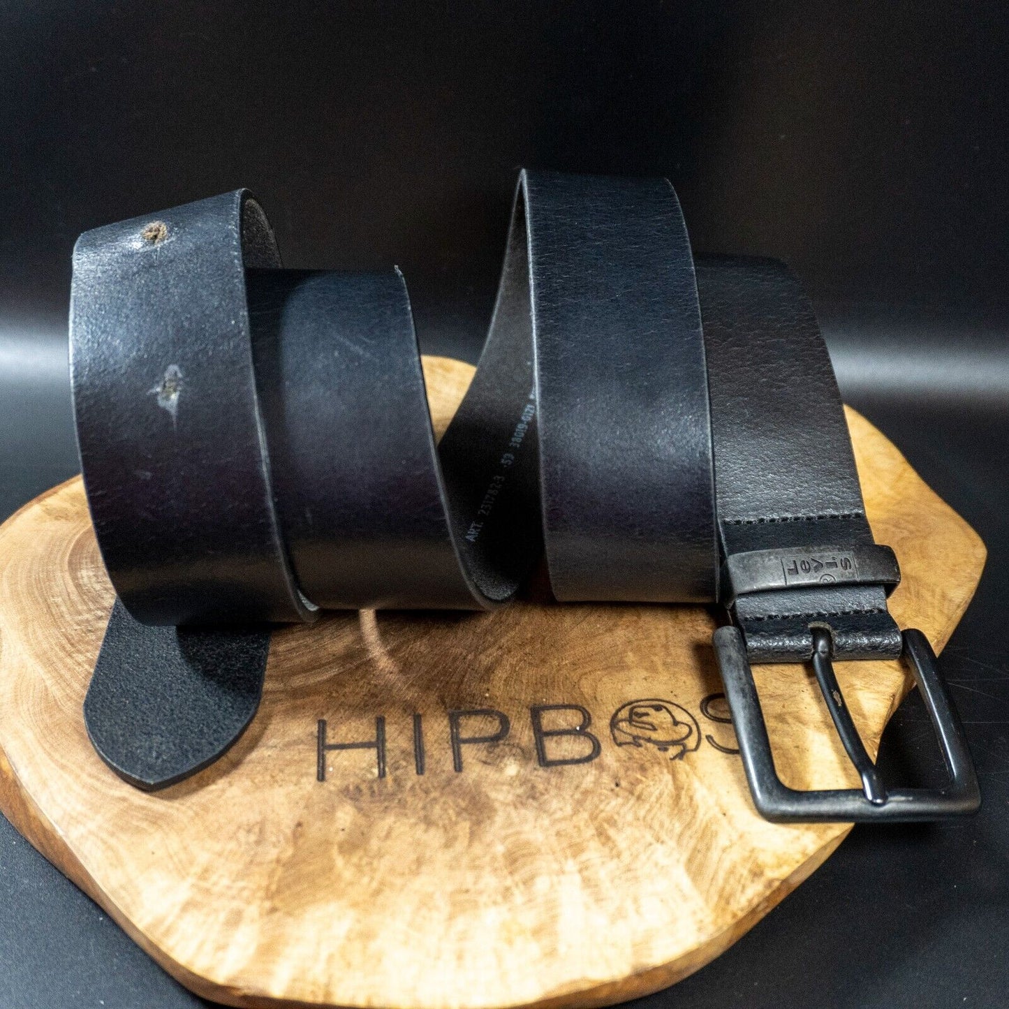 Levis Mens Belt Vintage Leather Belt Jeans Leather Belt Black Size 42