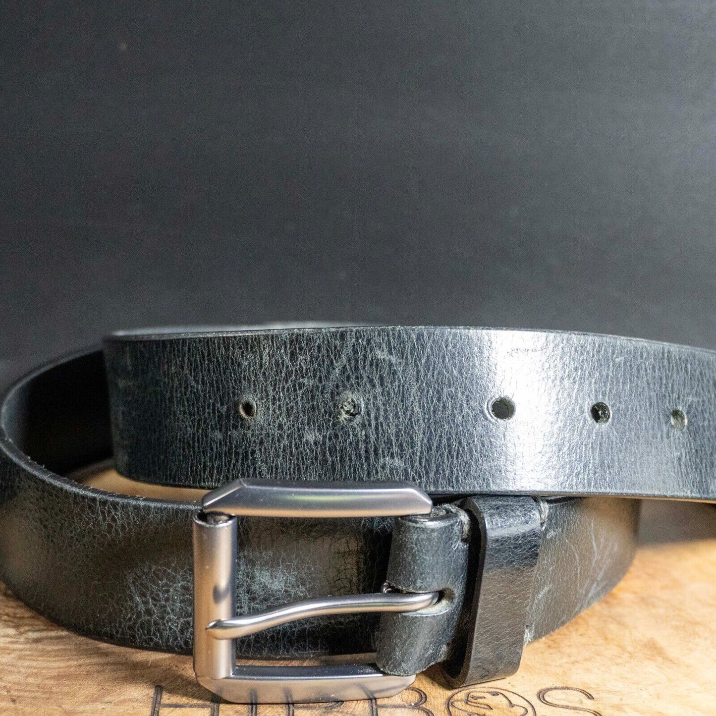 James Campbell Mens Belt Classic Leather Jeans Belt Black Size 40