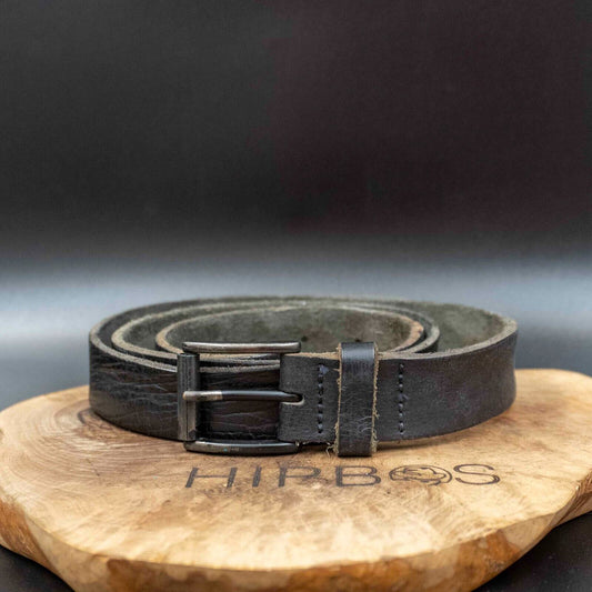 Vintage Mens Belt Handmade Leather Jeans Belt Black Size 38