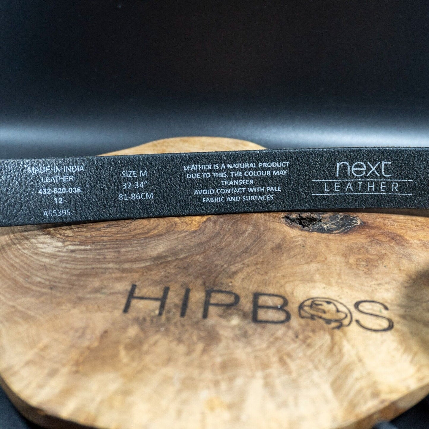 Next Mens Belt Vintage Leather Jeans Belt Black Size M