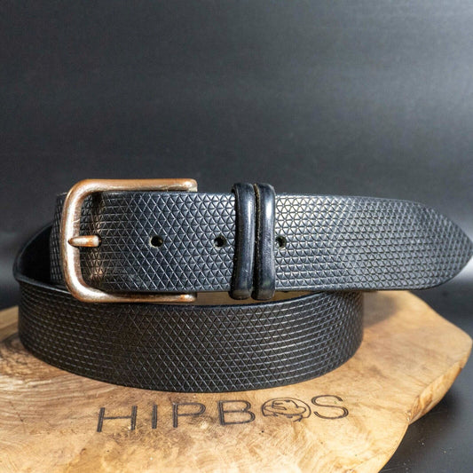 Post & Co Vintage Mens Belt Handmade Leather Jeans Belt Black Size 36