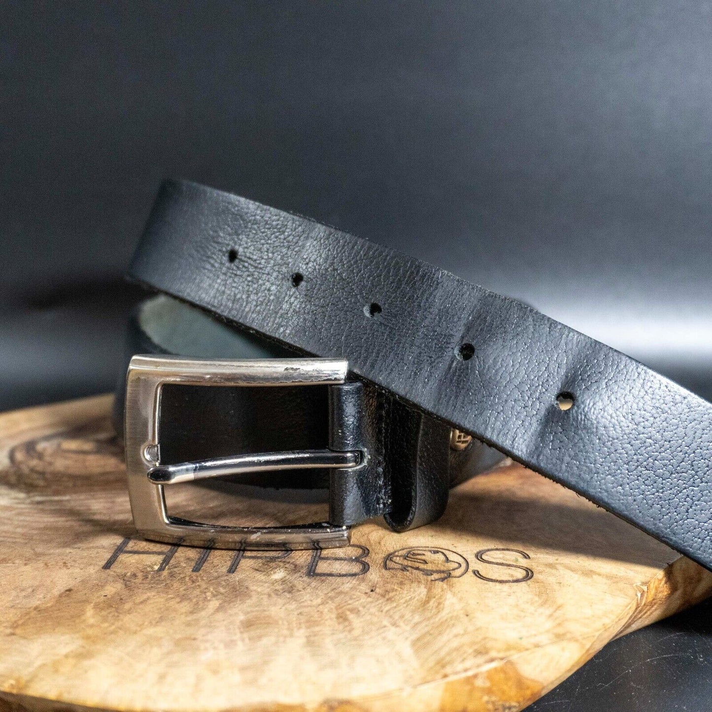 Vintage Mens Belt Handmade Leather Jeans Belt Black Size 32