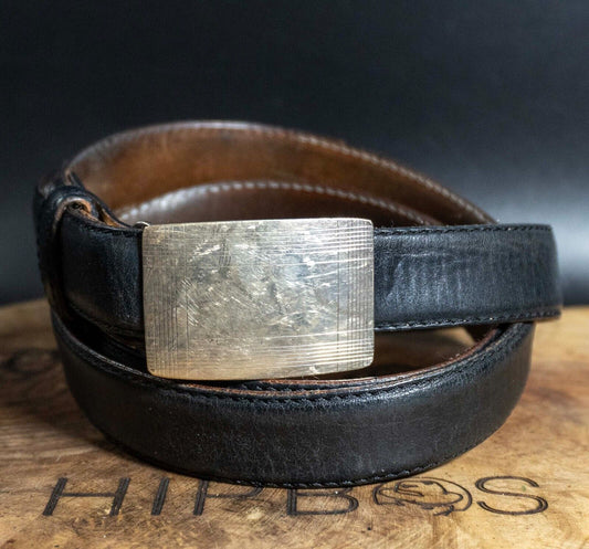 Tiffany & Co Mens Belt Vintage Classic Sterling Silver Buckle Belt Size Brown 36