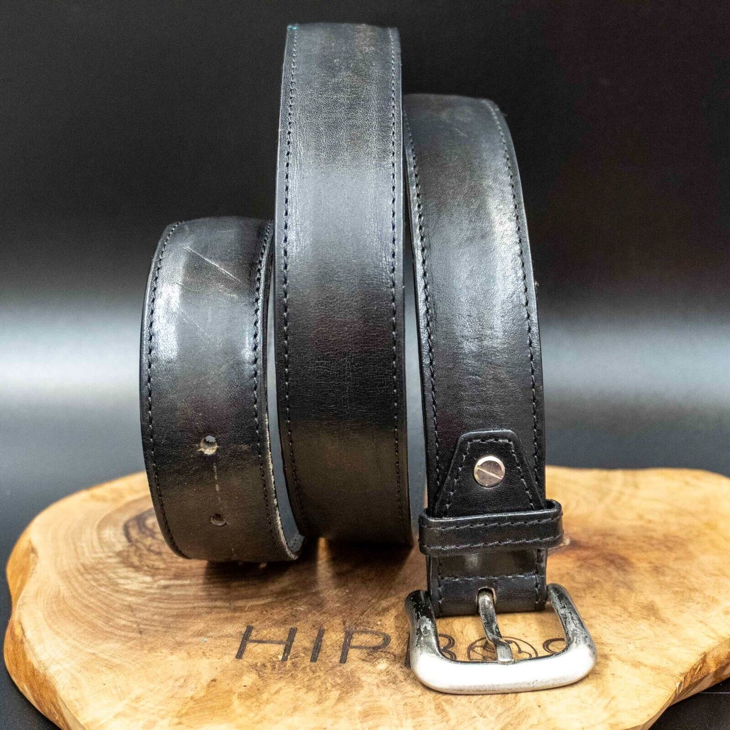 Gianni Conti Mens Belt Vintage Leather Belt Jeans Leather Belt Black Size 40