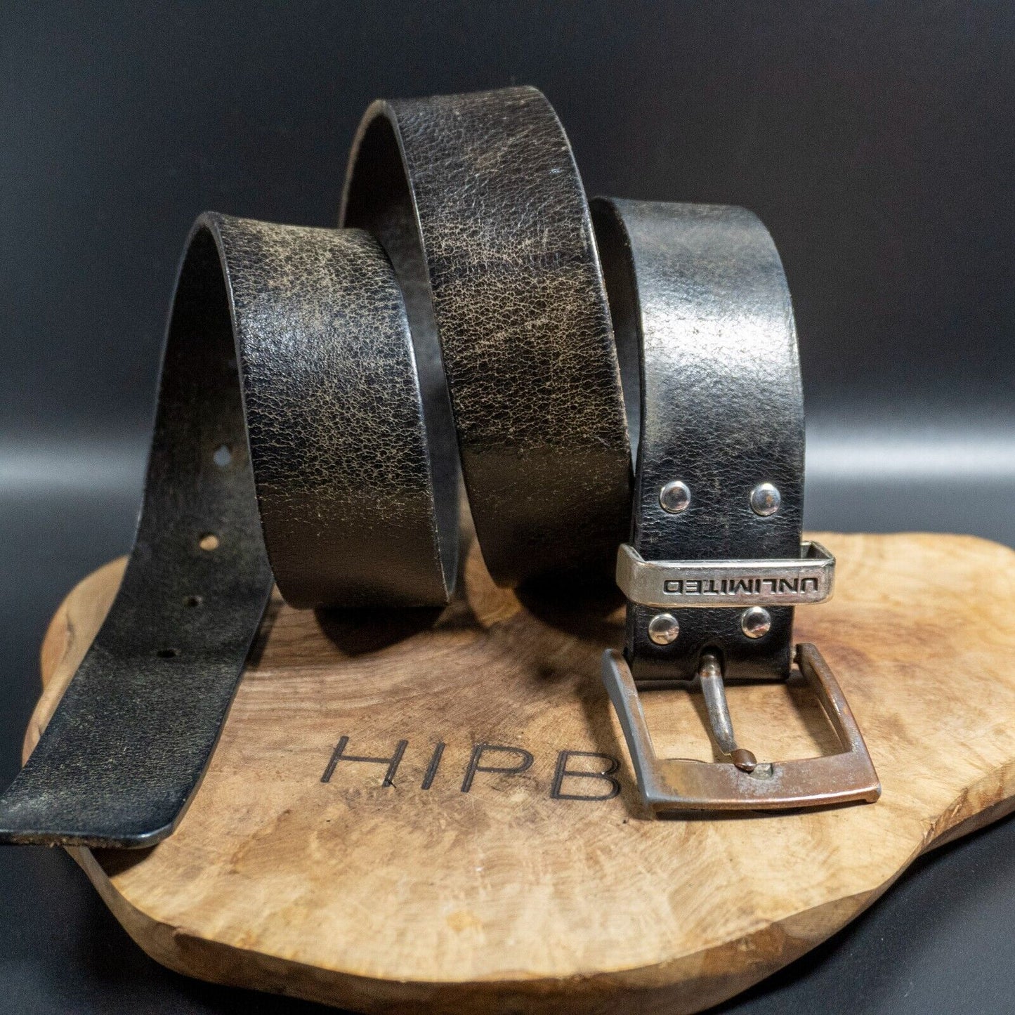 Vintage Mens Belt Handmade Vintage Leather Jeans Belt Black Size 34