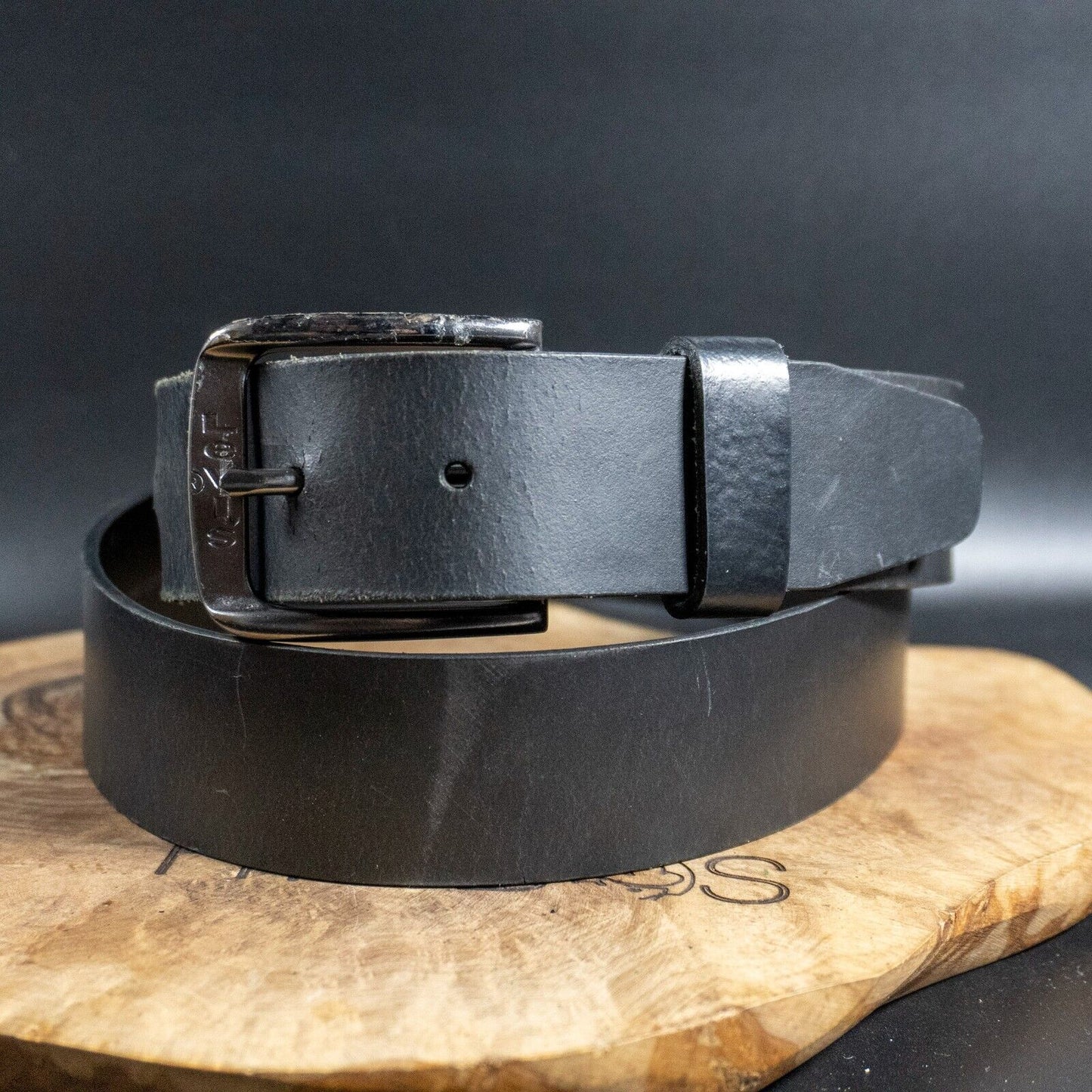 Levis Mens Belt Vintage Leather Belt Jeans Leather Belt Black Size 36