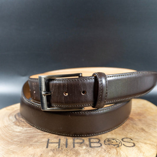 Paolo da Ponte Mens Belt Vintage Classic Leather Jeans Belt Brown Size 38