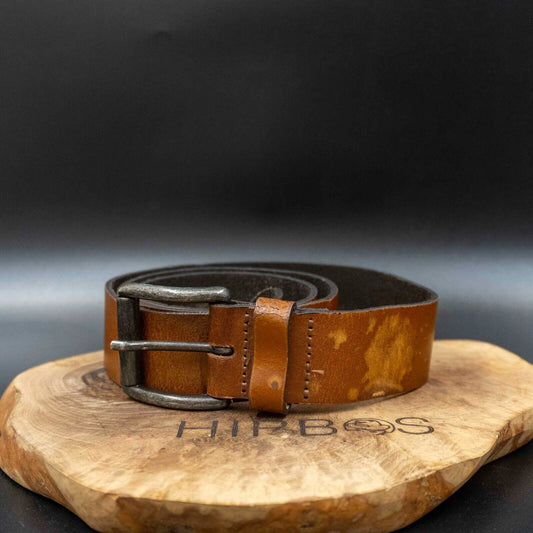 Vintage Mens Belt Handmade Leather Jeans Belt Brown Size 36