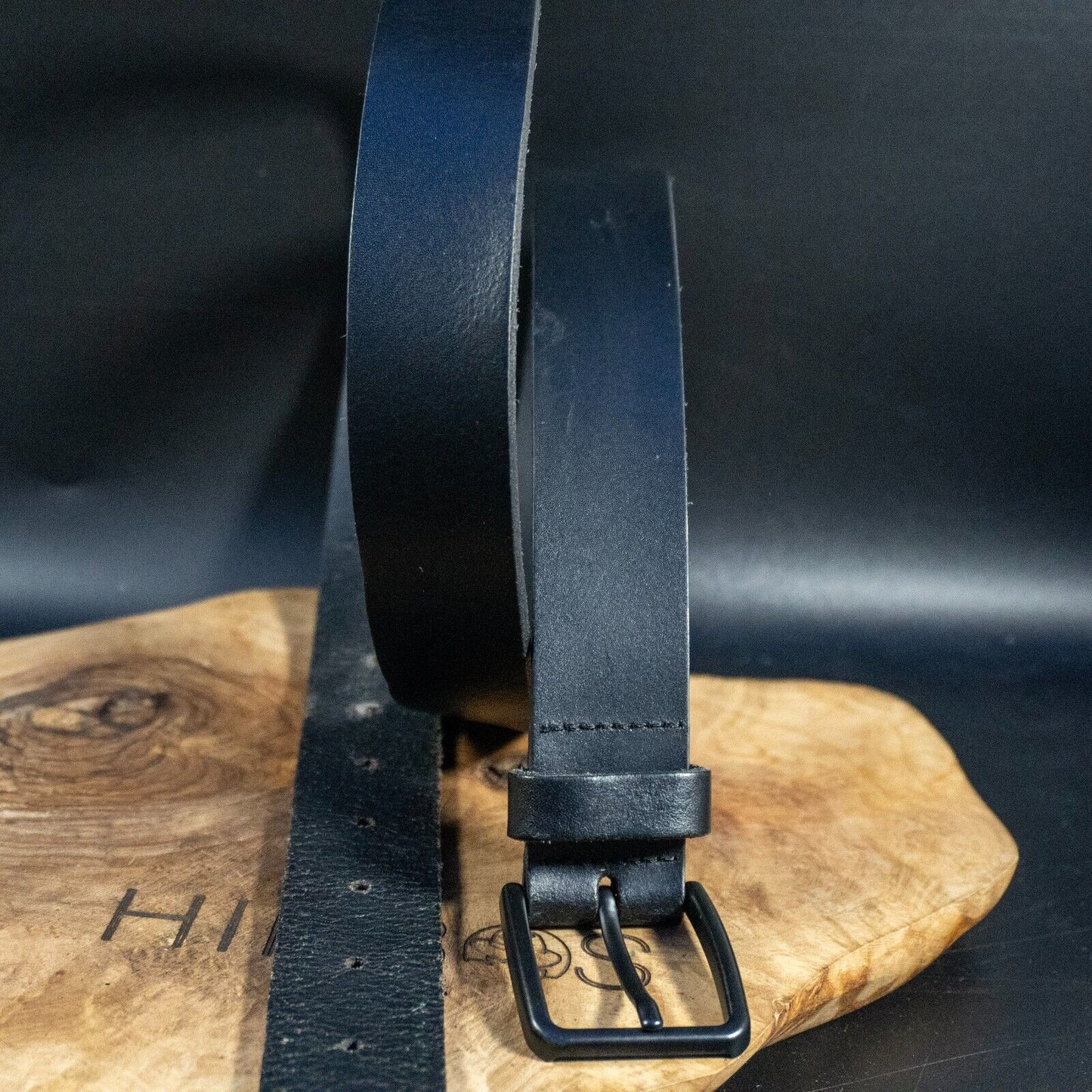 Vintage Mens Belt Leather Jeans Belt Black Size 38