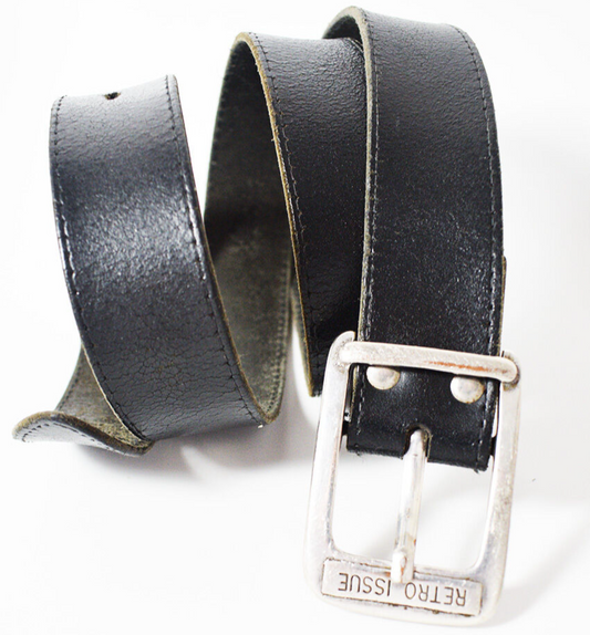 Retro Issue Mens Belt Vintage Leather Jeans Belt Black Size 34