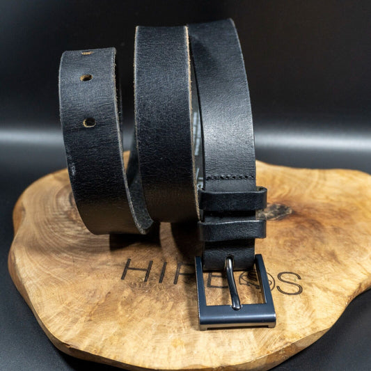 Next Mens Belt Vintage Leather Jeans Belt Black Size M