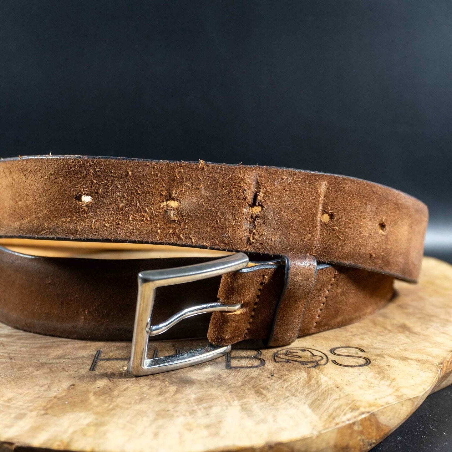 Hackett London Mens Belt Vintage Classic Suede Leather Jeans Belt Brown Size 34