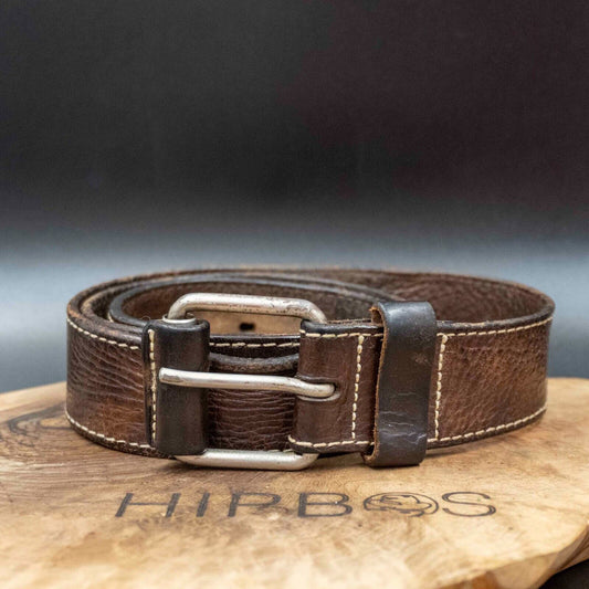 Vintage Mens Belt Handmade Leather Jeans Belt Brown Size 34
