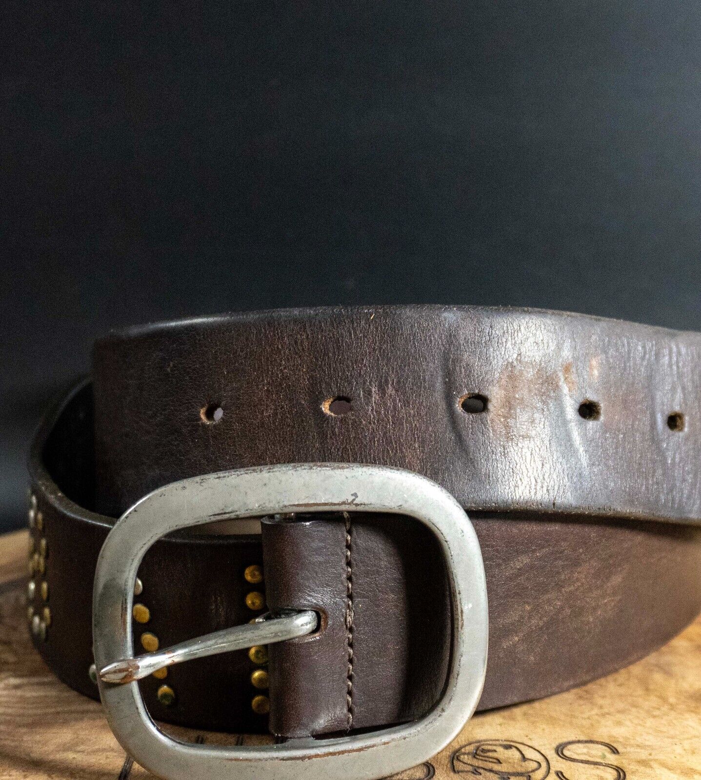 Ted Baker Mens Belt Vintage Belt Leather Jeans Belt Brown Size 32
