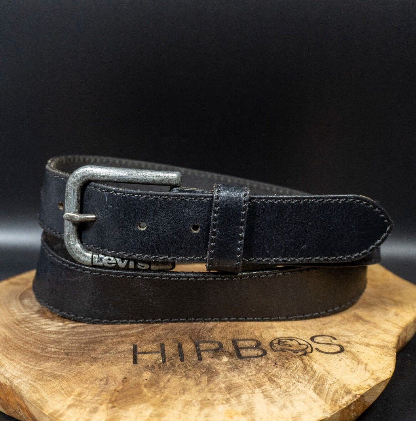 Levis Mens Belt Vintage Leather Belt Jeans Leather Belt Black Size 36