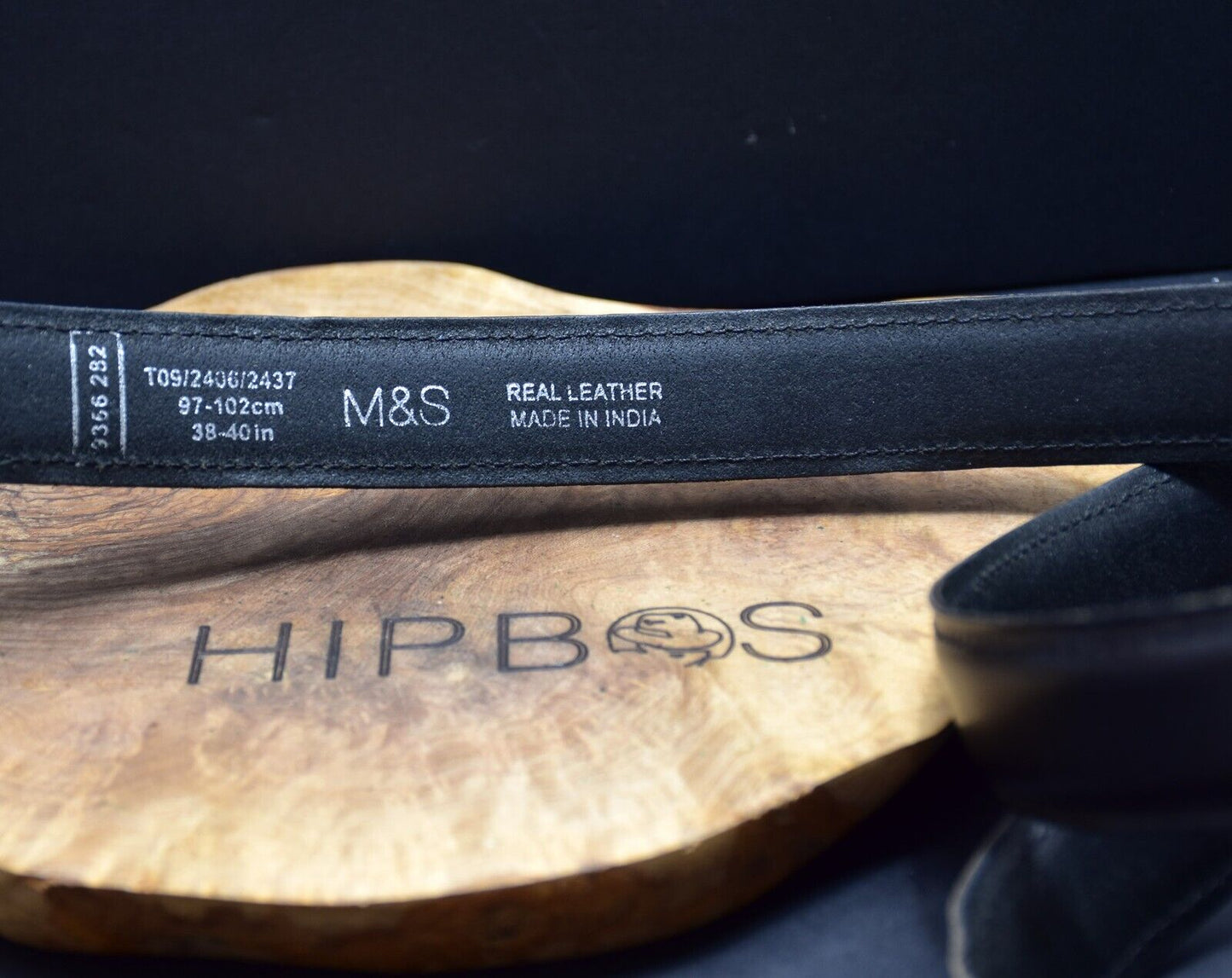 Marks and Spencer Mens Leather Belt M&S Leather Jeans Belt Black Size 38