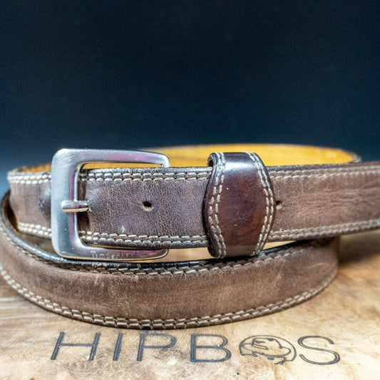Timberland Vintage Mens Womens Belt Leather Jeans Belt Brown Size 34