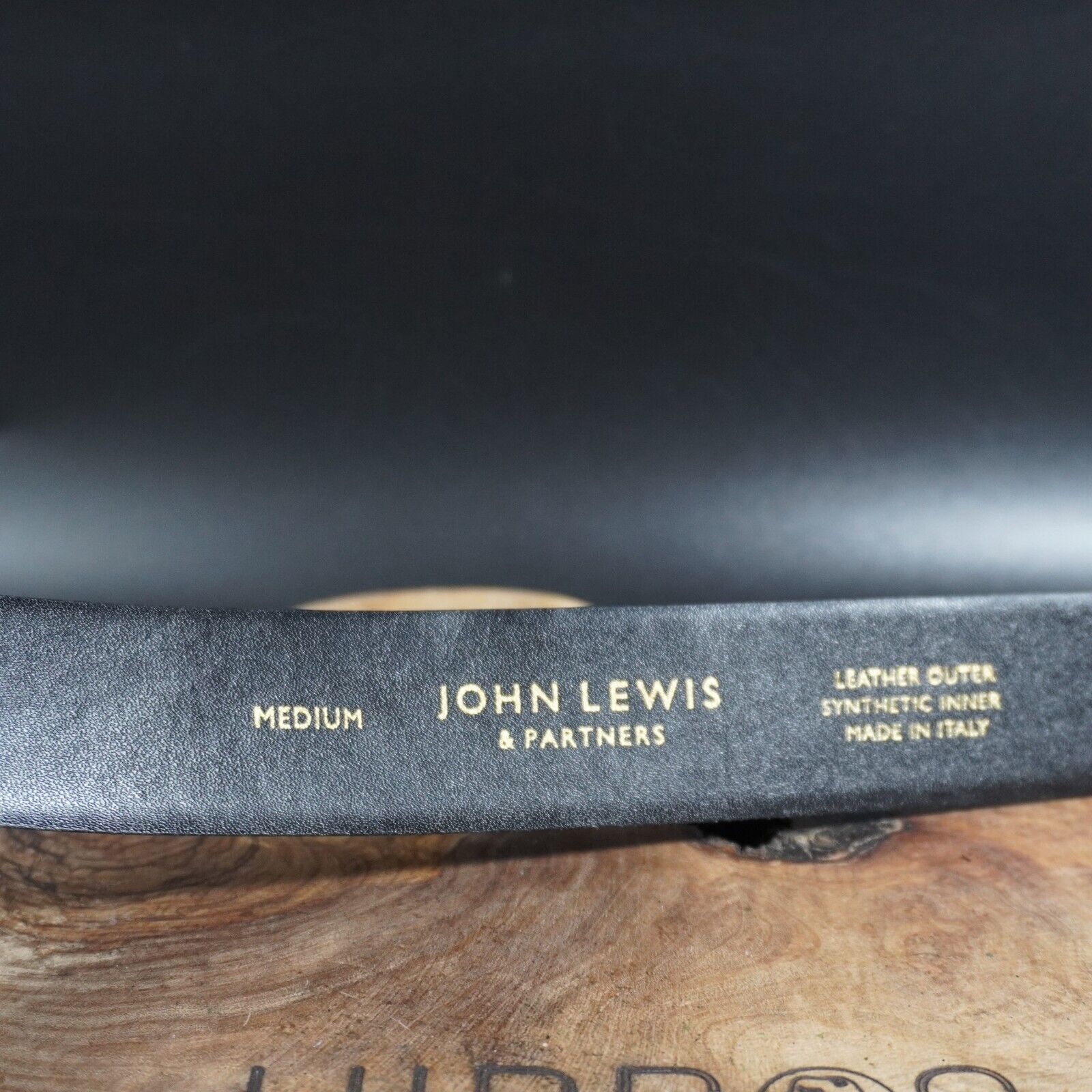 John Lewis Mens Leather Belt Classic Leather Jeans Belt Black Size M - VintageThing
