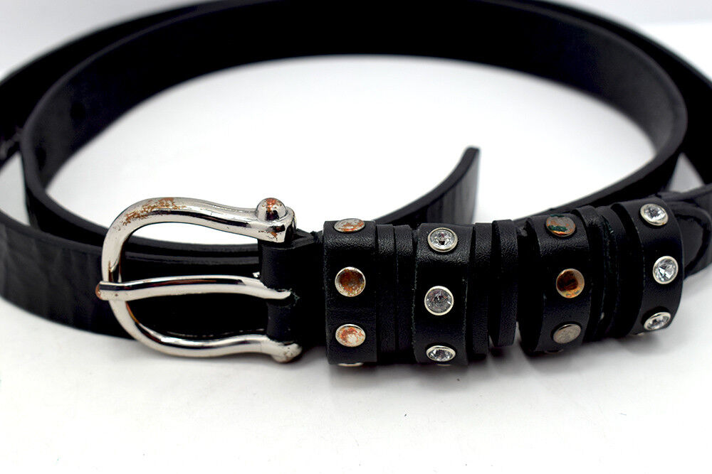 Esprit Womens Belt Leather Jeans Skinny Belt Black Size 38