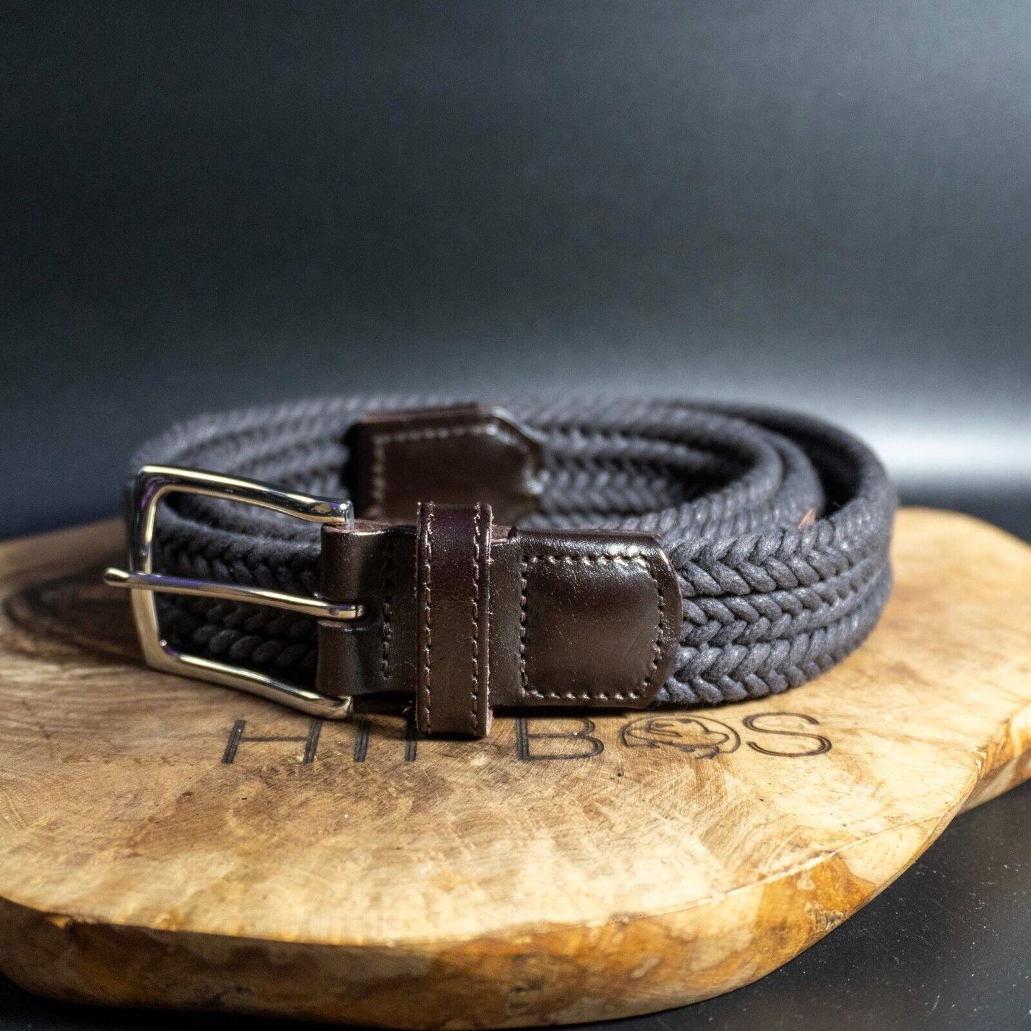 Bexley Vintage Mens Belt Fabric and Leather Jeans Belt Grey Size 32