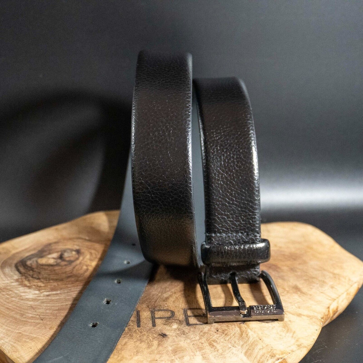 Hugo Boss Mens Belt Elloy Leather Jeans Belt Black Size 32