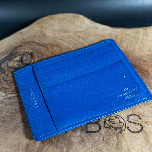 Au Printemps Paris Mens Womens Card Holder Wallet Blue