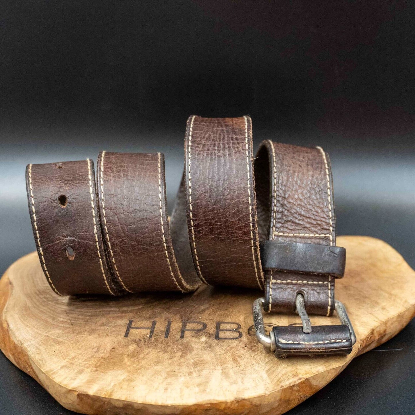 Vintage Mens Belt Handmade Leather Jeans Belt Brown Size 34