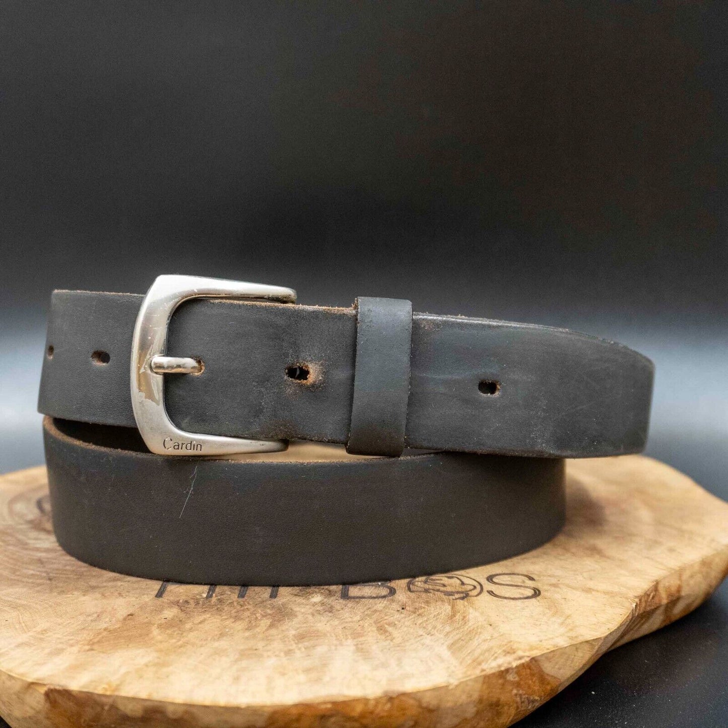 Pierre Cardin Mens Belt Vintage Leather Jeans Belt Black Size 36
