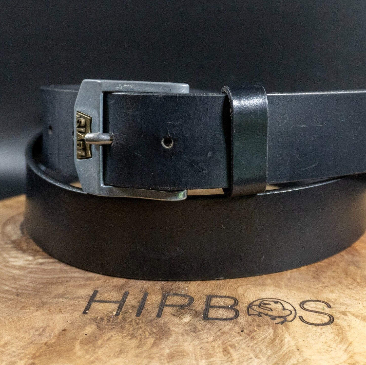 Levis Mens Belt Vintage Leather Belt Jeans Leather Belt Black Size 40