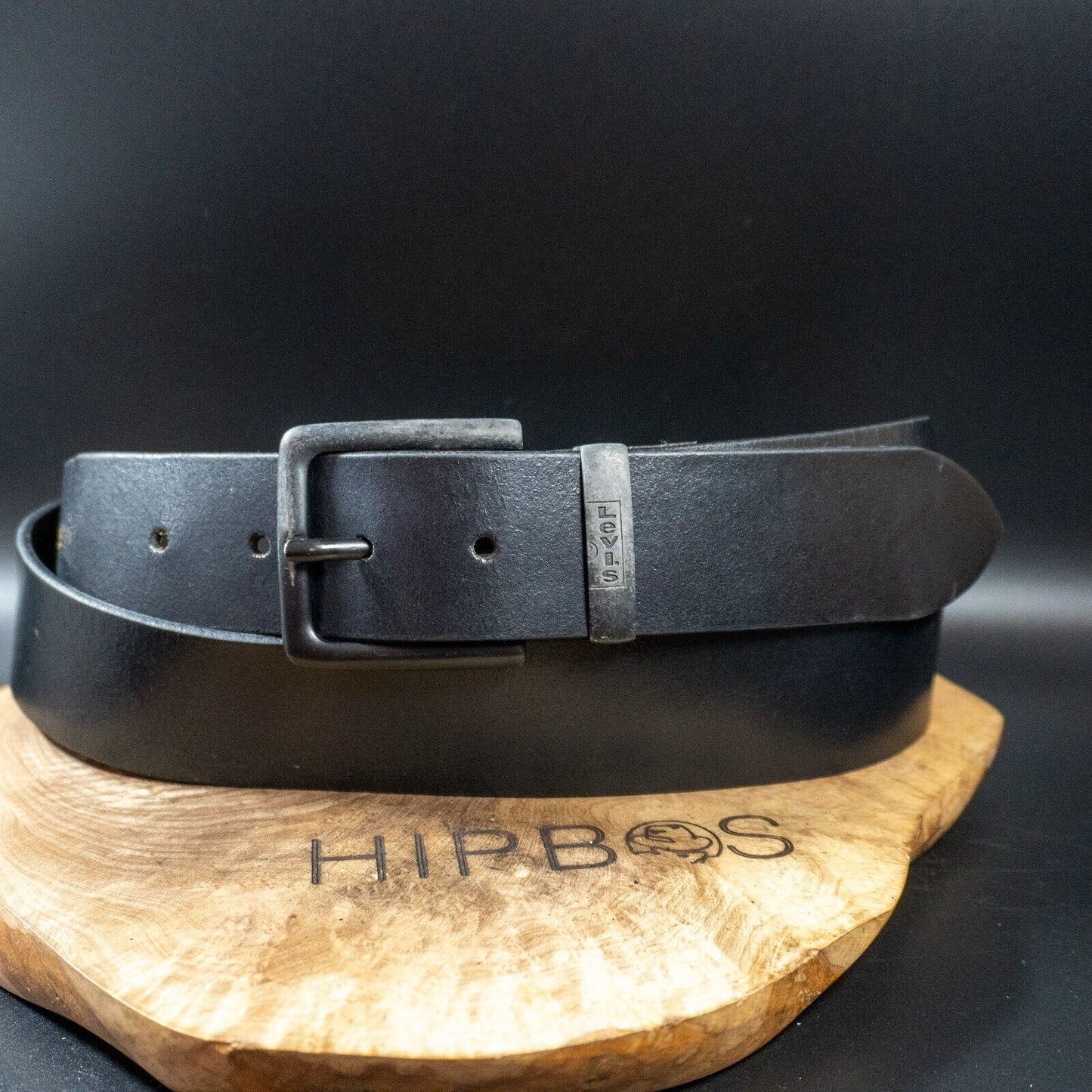 Levis Mens Belt Vintage Leather Belt Jeans Leather Belt Black Size 42