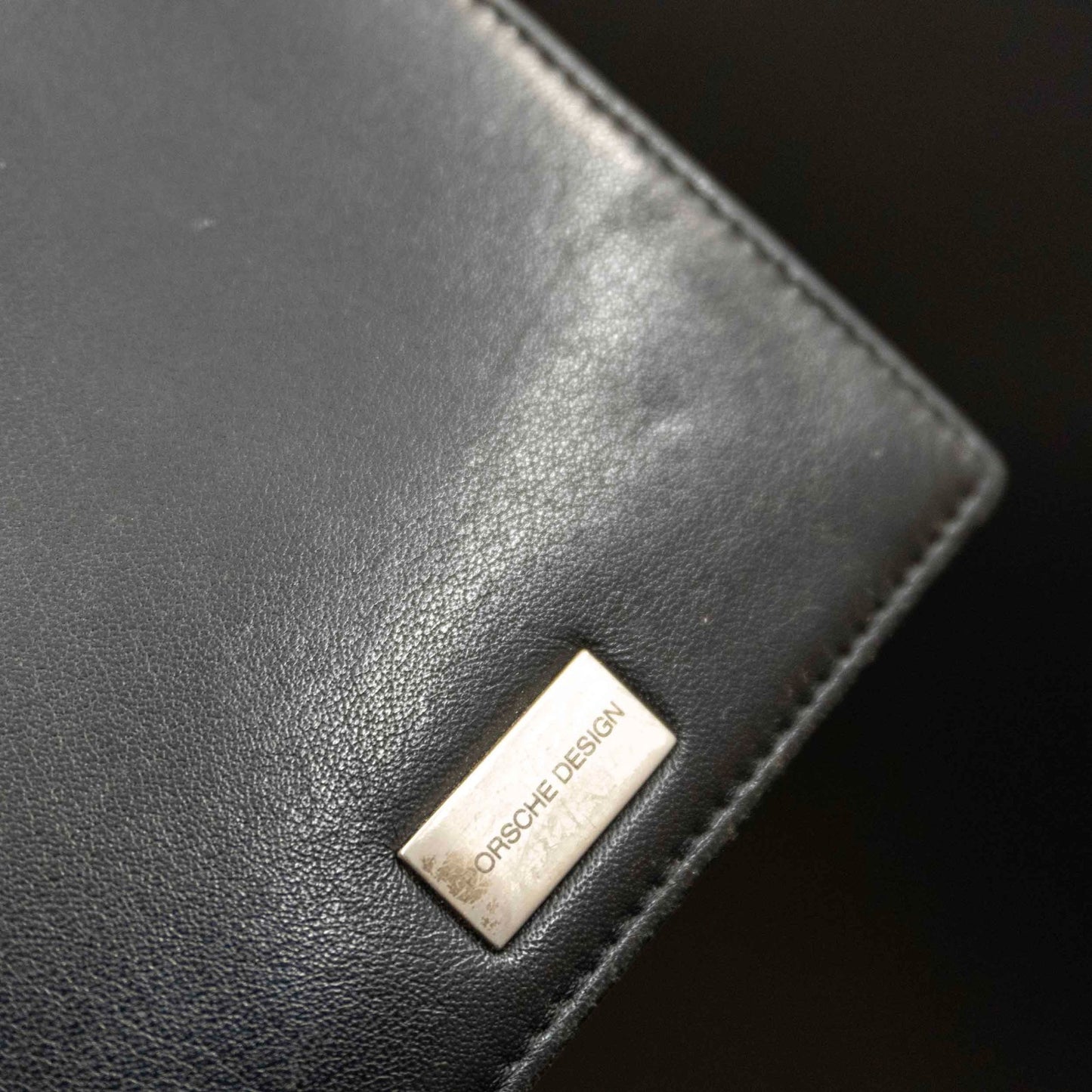Porsche Design Mens Wallet Leather Bifold Card Wallet Long Wallet Black