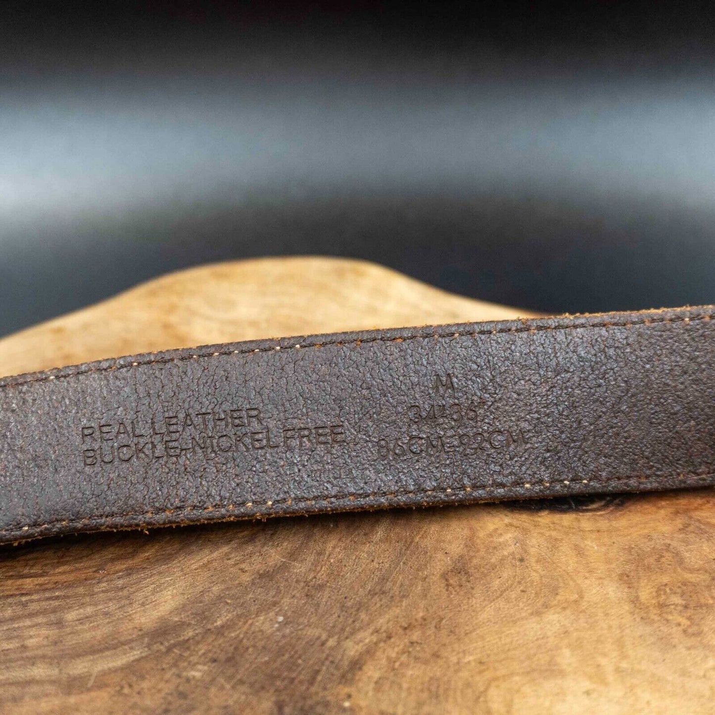 Vintage Mens Belt Handmade Leather Jeans Belt Brown Size 34