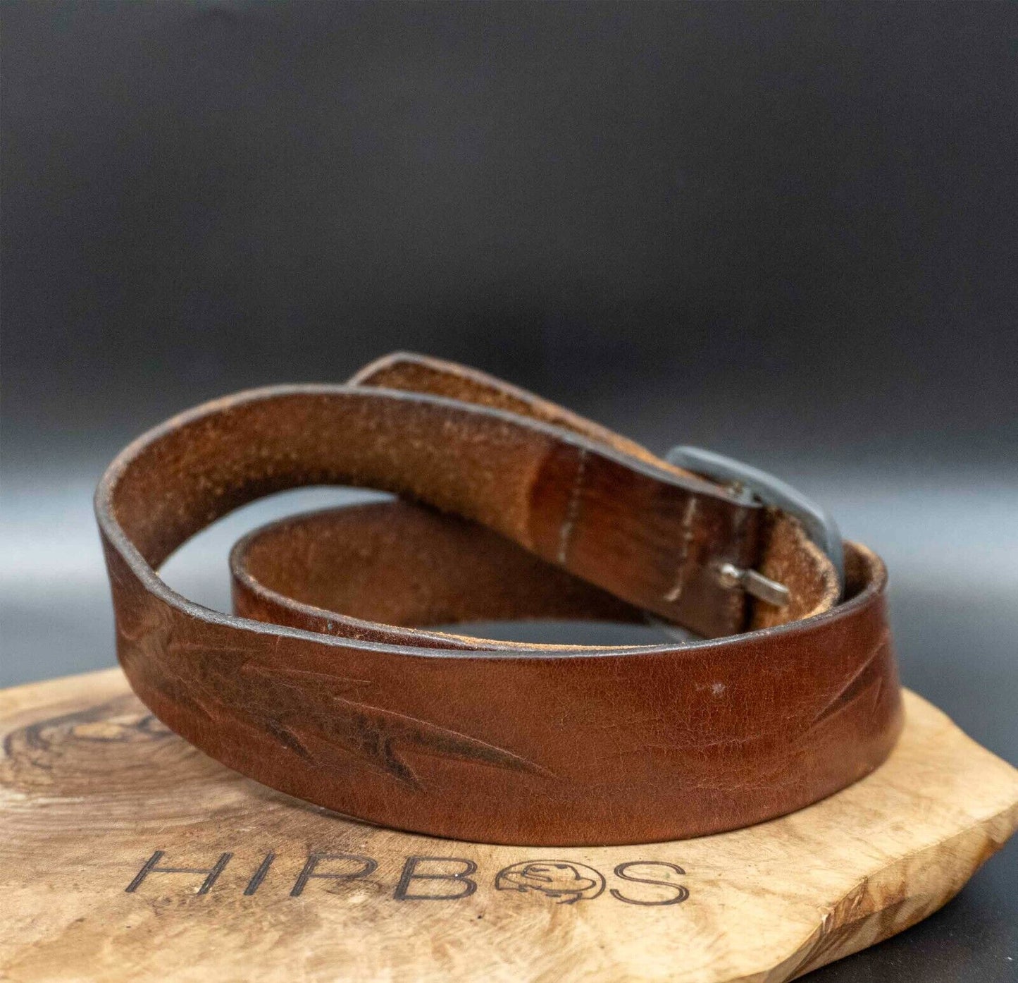 Energie Mens Belt Vintage Leather Belt Jeans Leather Belt Brown Size 36