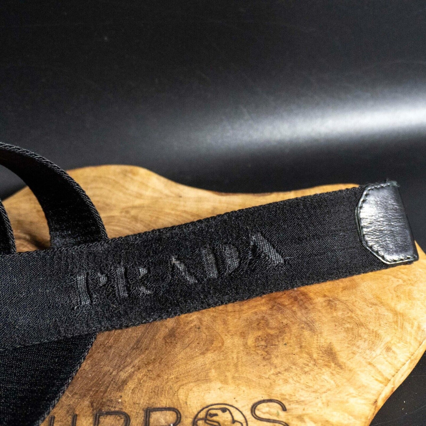 Prada Mens Womens Belt Nylon D Ring Belt Authentic Black Size 36