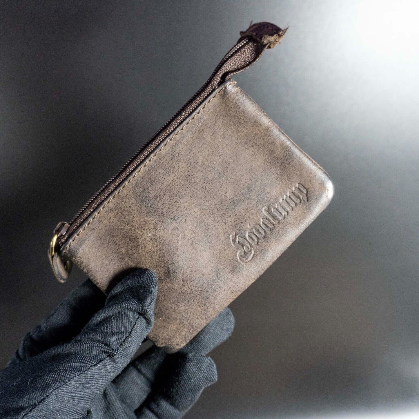 Vintage Handmade Coin Key Pouch Wallet Leather Coin Card Wallet Brown