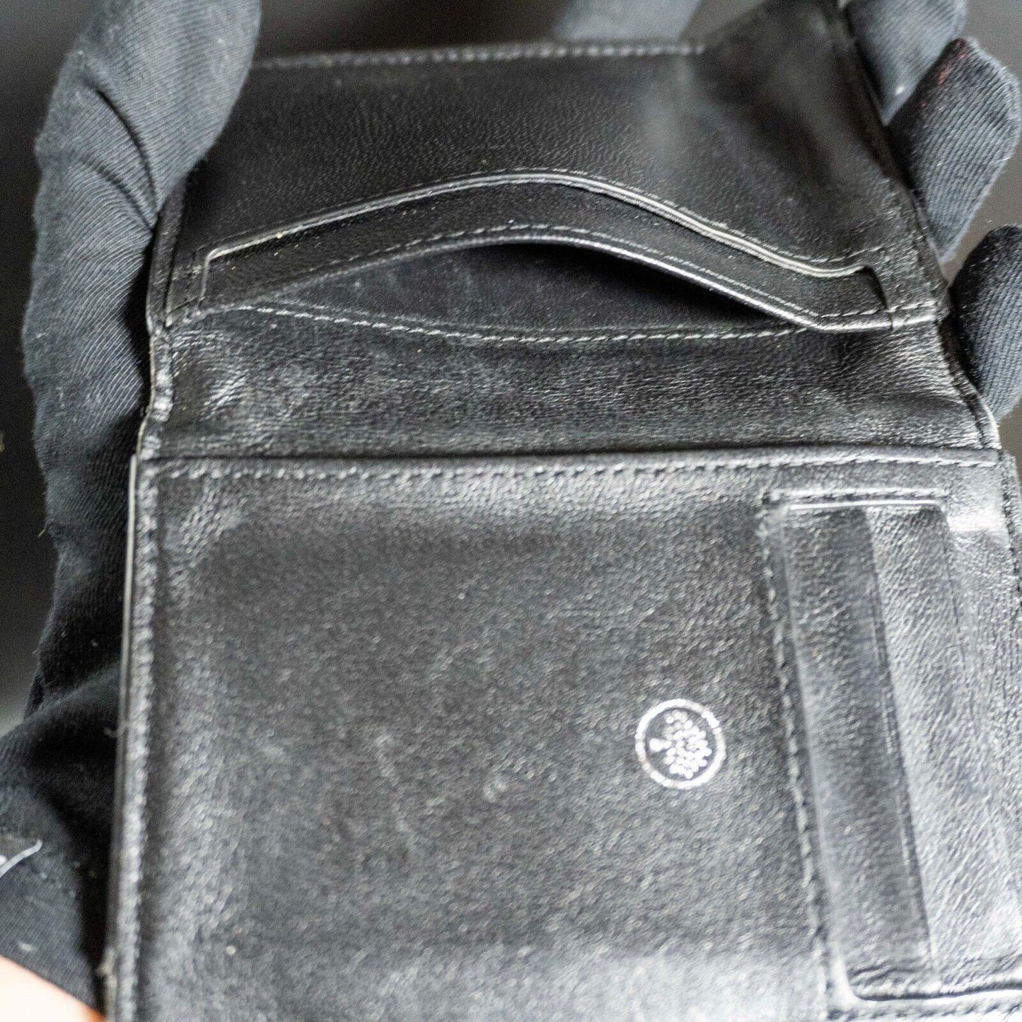 Mulberry Mens Leather Card Wallet Card Holder Authentic Black