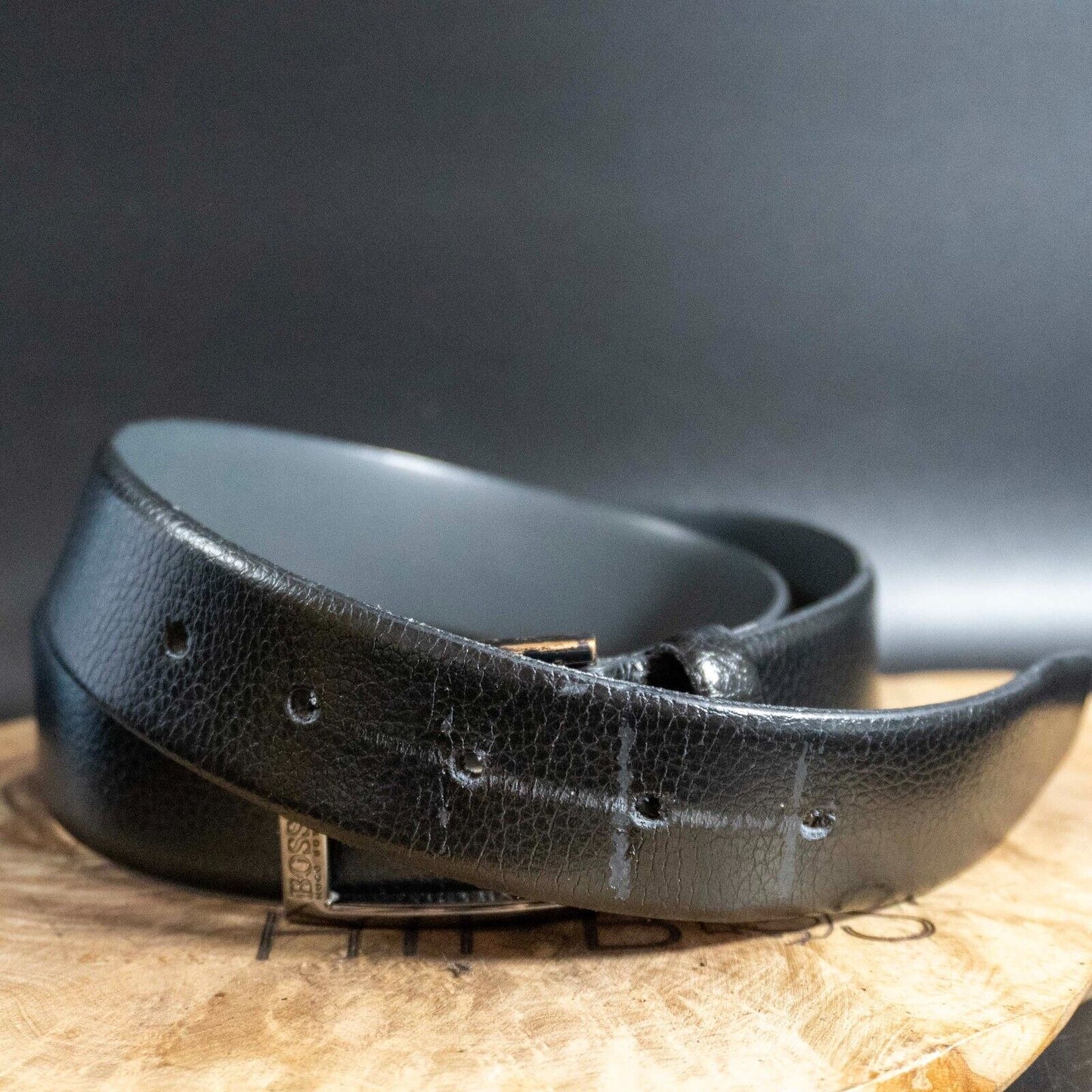 Hugo Boss Mens Belt Elloy Leather Jeans Belt Black Size 32