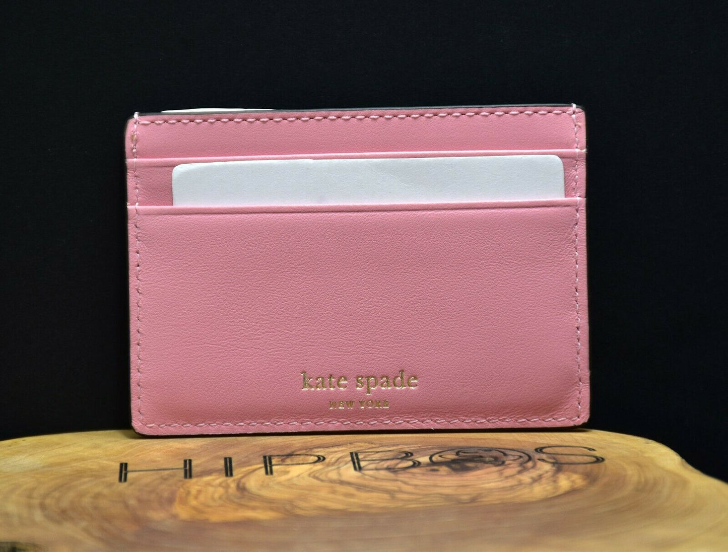 Kate Spade Womens Adventure Fund Leather Card Wallet Holder Case Pink