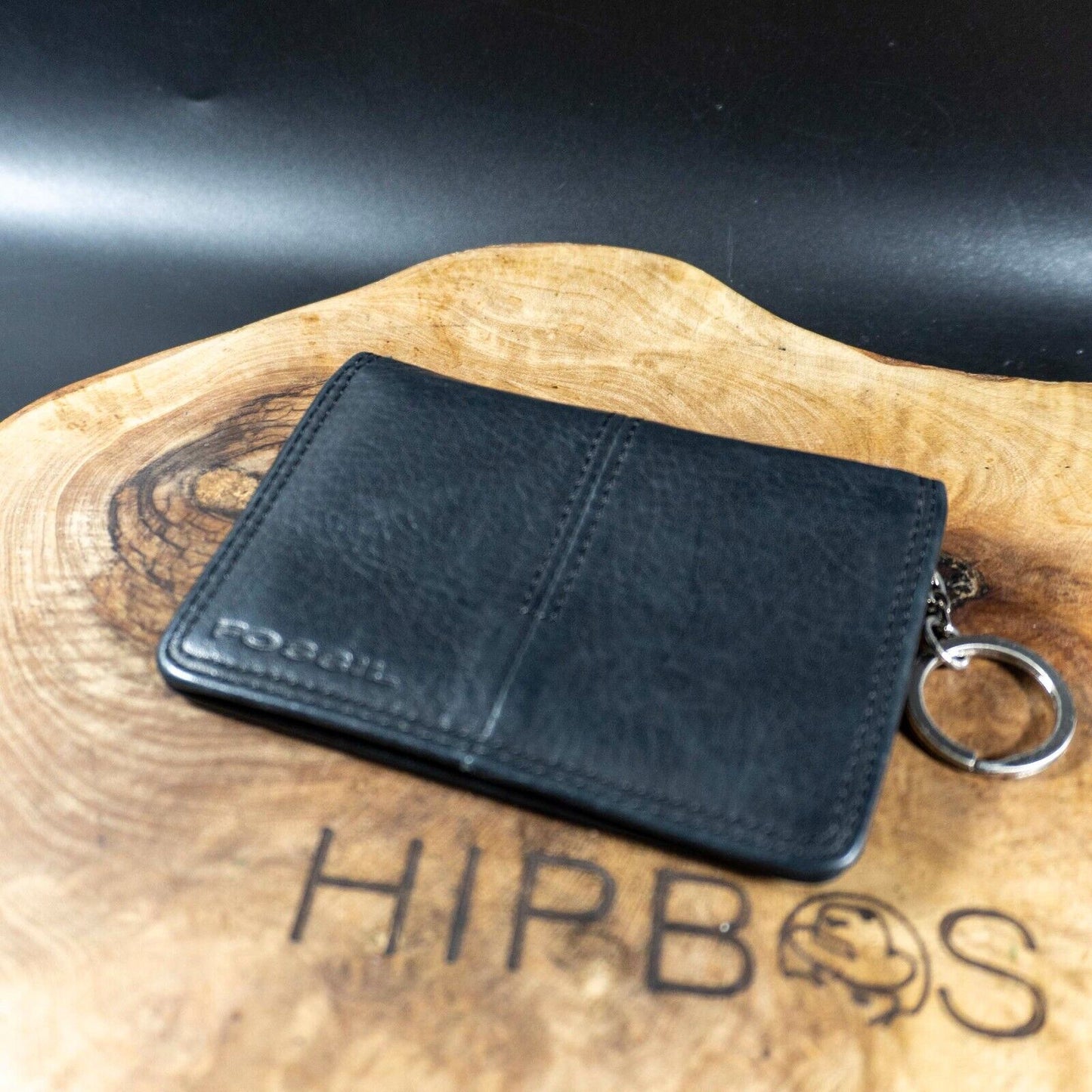 Fossil Mens Bifold Mini Wallet Leather Card Wallet Holder Black