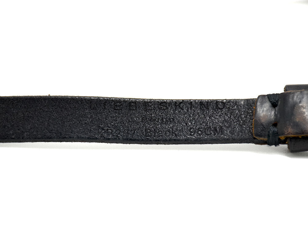 Liebeskind Womens Belt Leather Skinny Studded Jeans Belt Black Size 38