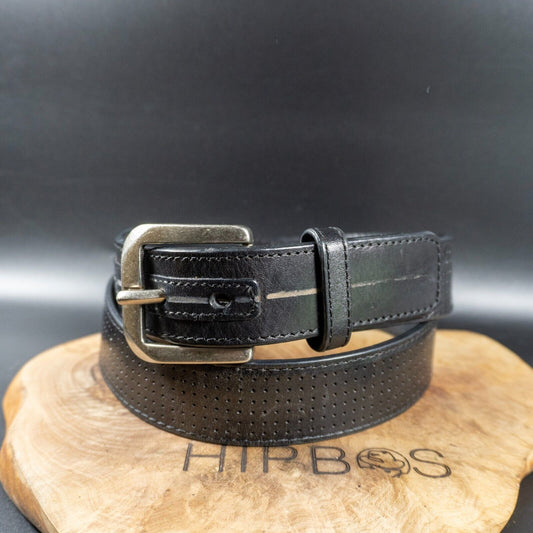 HD Xtreme Work Mens Belt Leather Jeans Belt Black Size 38
