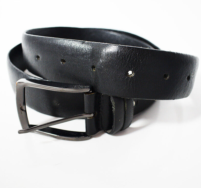 Italian Mens Belt Vintage Classic Leather Jeans Belt Black Size 36