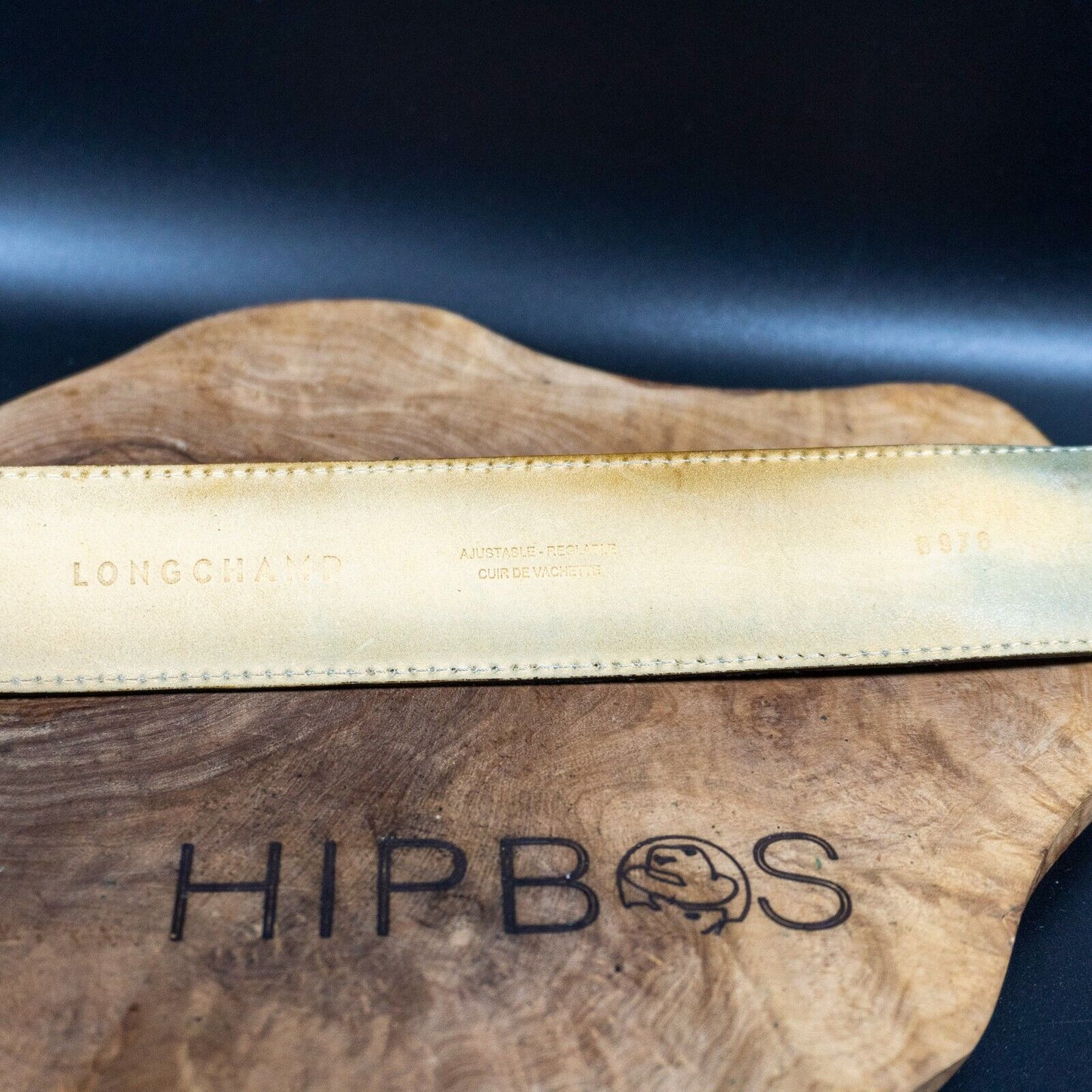 Longchamp Mens Belt Classic Leather Jeans Belt Authentic Black Size 42