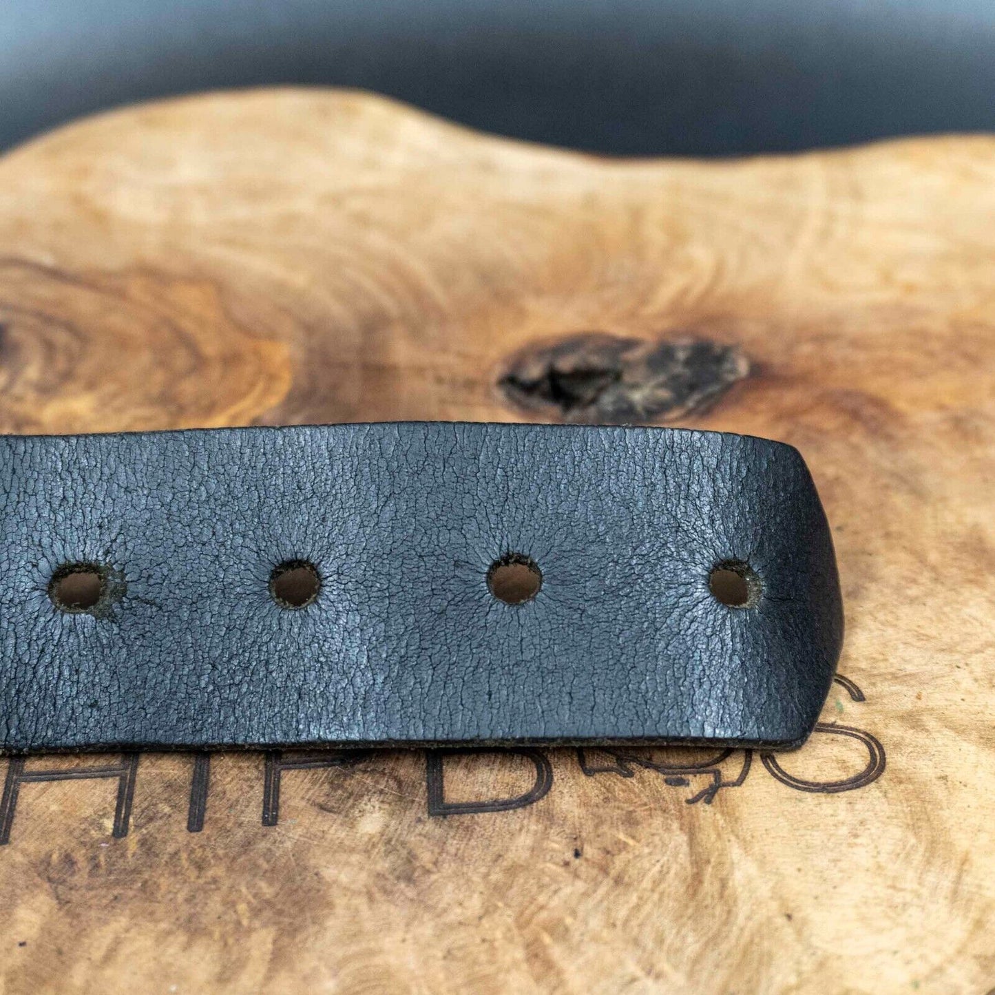 Vintage Mens Belt Handmade Leather Jeans Belt Black Size 34