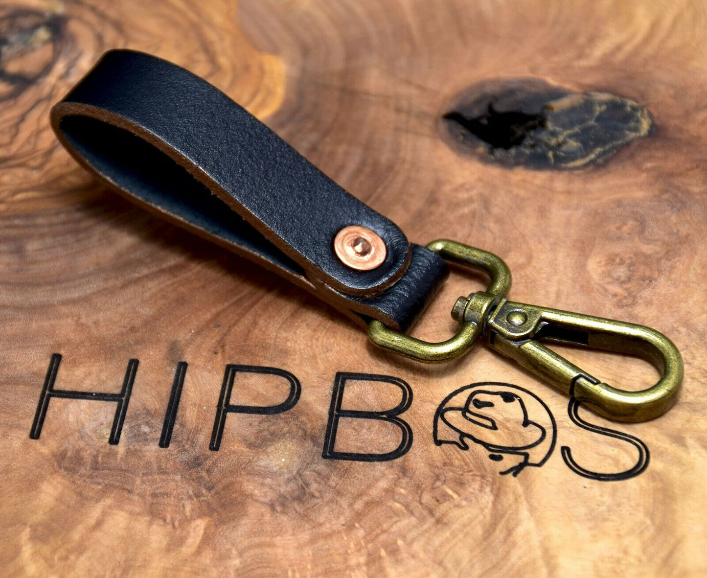 HipBos Handmade Leather Belt Loop Keyring Key Fob Key Chain with Lobster Clasp